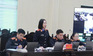 Đại diện Viện KSND Tối cao tại phiên tòa.