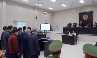 Các bị cáo tại phiên tòa.