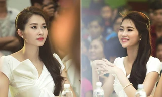 Hoa hậu Thu Thảo đẹp tinh khôi với váy trắng