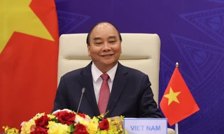 Chủ tịch nước Nguyễn Xuân Phúc phát biểu tại hội nghị. (Ảnh: Như Ý)