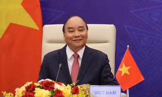Chủ tịch nước Nguyễn Xuân Phúc phát biểu tại hội nghị. (Ảnh: Như Ý)
