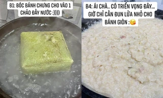 Cô gái làm món bánh chưng chiên nước lọc giống trên mạng, nhìn thành quả ai cũng bàng hoàng