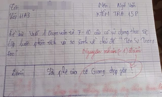 Học trò công khai “nịnh” cô giáo trong bài kiểm tra, ai ngờ nhận về câu trả lời cực “phũ“