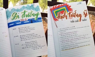 Cuốn vở Ngữ văn được trang trí đầy màu sắc, nhìn vào là muốn học bài ngay!