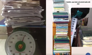 “Trend” mới của hội sĩ tử hậu mùa thi: “Đọ” cân nặng của sách vở, tài liệu, đề luyện thi