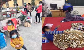 Gần 80 học sinh, giáo viên Tiểu học Xuân Phương (Hà Nội) cách ly tại trường: Thương lắm, cố lên nhé!