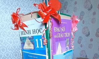Lồng đèn Trung Thu gây “ám ảnh” nhất: Chất liệu làm bằng... sách giáo khoa!