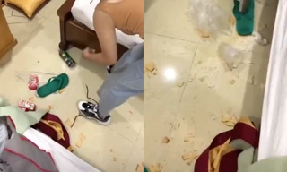 Dân mạng phẫn nộ vụ nhóm khách du lịch cố tình đổ rác bừa bãi ra phòng khách sạn Vũng Tàu