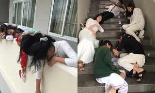 Cười ngất với chùm ảnh teen vạ vật khắp cầu thang, góc lớp khi mùa thi gần kề