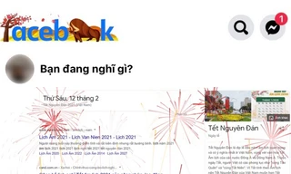 Facebook đổi logo trâu vàng và cành đào đón Tết, Google bắn pháo hoa tưng bừng