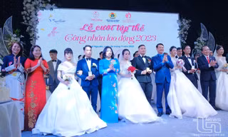 17 cặp đôi công nhân tại Thái Nguyên được tổ chức Lễ cưới tập thể 