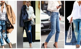 Muôn cách biến tấu cùng quần jeans-áo sơ mi trắng