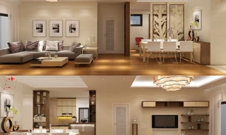 Nội thất chung cư 104m2 với vách ngăn đa năng