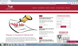 Trang chủ của VietNam Report và thông báo về sự Bảng xếp hạng V1000 năm 2016.