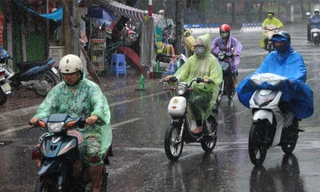 Không khí lạnh gây mưa dông ở Bắc Bộ