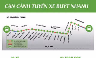 [ĐỒ HỌA] Buýt nhanh BRT Hà Nội vận hành thế nào từ 1/1