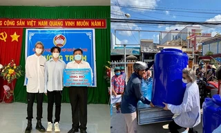 Nguyễn Trần Trung Quân - Denis Đặng xuống Bến Tre trao tặng nước ngọt cho bà con gặp hạn