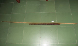Khúc nứa Đệ dùng để đâm chết bà Dung - ảnh Nguyễn Ngọc 