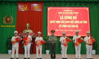 Công an Bình Thuận điều động, bổ nhiệm nhiều cán bộ chủ chốt