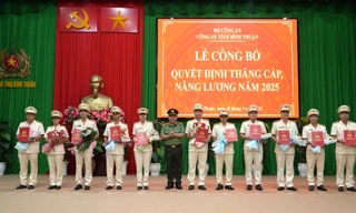 Bình Thuận, Ninh Bình: Hàng nghìn chiến sỹ công an được thăng cấp, nâng lương