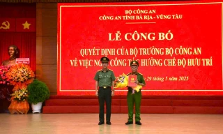Triển khai quyết định cán bộ của Bộ Công an ở Bà Rịa-Vũng Tàu, Long An