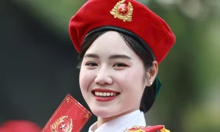 Cận nhan sắc nữ chiến sĩ trong Lễ diễu binh, diễu hành 30/4