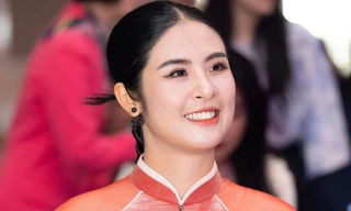 Ngọc Hân ôm bụng bầu 4 tháng dự họp báo