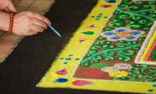 Mandala đá quý lớn nhất Việt Nam được kiến lập tại Tây Thiên