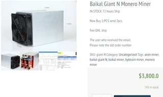 Máy đào tiền điện tử Giant N được chào bán tại Việt Nam giá hơn 90 triệu đồng trong đợt đầu.