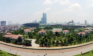 Khu biệt thự Trung tâm hội nghị quốc gia sẽ được đầu tư xây dựng khu dịch vụ bể bơi. Ảnh: Zing. 