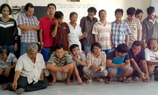 Một trong số các đối tượng tại cơ quan công an.