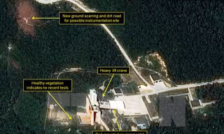 Bãi thử hạt nhân Punggye-ri của Triều Tiên. Nguồn: TPX/TTXVN.