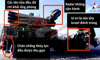 Tổ hợp Pantsir-S1 bị Israel phá hủy trong cuộc không kích rạng sáng 10/5. Ảnh: Twitter.