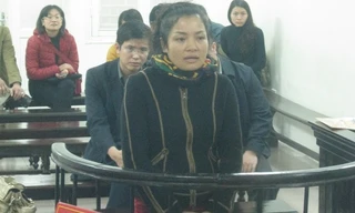 Bị cáo Trử Thị Hòa trong phiên xử