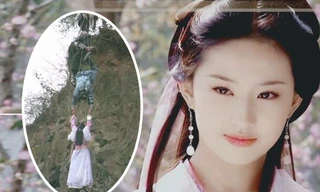Hậu trường cảnh treo mình nguy hiểm trong ‘Thiên Long Bát Bộ’ của Lưu Diệc Phi