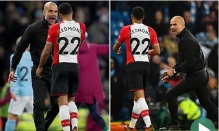 HLV Pep Guardiola có vẻ muốn khiêu khích Nathan Redmond.
