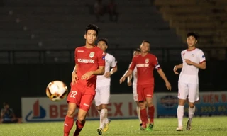 Tiến Linh đã có được 2 bàn thắng ở V.League 2017. 