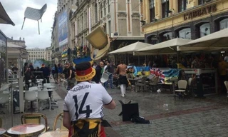 CĐV Đức và Ukraine hỗn chiến với nhau.