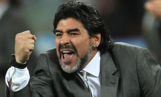 Diego Maradona thời còn dẫn dắt ĐT Argentina.