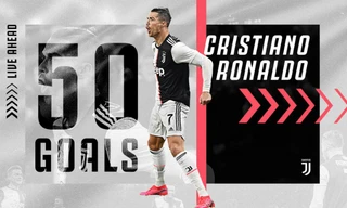 Cristiano Ronaldo cán mốc 50 bàn cho Juventus.