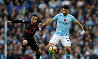 Aguero ghi 1 bàn trong chiến thắng 3-1 của Man City trước Arsenal.