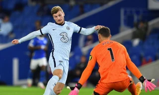 Timo Werner đã chơi nỗ lực trong trận đấu với Brighton.