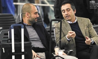 Pep Guardiola và người đại diện Manuel Estiarte.