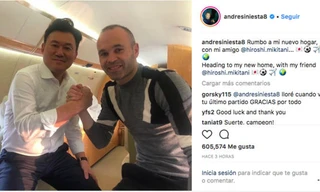 Andres Iniesta trên đường gia nhập Vissel Kobe.