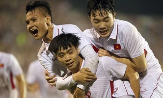 Các cầu thủ U23 Việt Nam ăn mừng bàn thắng vào lưới U23 Hàn Quốc. Ảnh: Bongdaplus