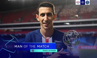 Di Maria giành danh hiệu cầu thủ xuất sắc nhất trận PSG - RB Leipzig.