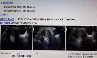 Kết quả siêu âm cho thấy chị D. không có thai