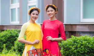 Á hậu Thanh Tú nổi bật với chiều cao 1m80 khi 'đọ sắc' Ngọc Hân