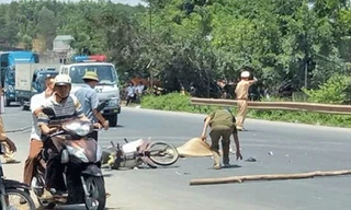 Hiện trường vụ tai nạn. Ảnh: Hoàng Hồng.