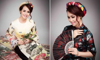 Hoa hậu Diệu Hoa trẻ đẹp ngỡ ngàng với áo dài Tết
